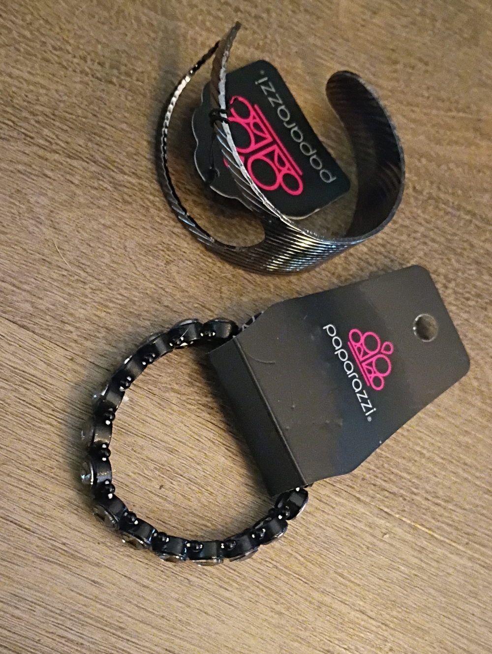 paparazzi Black Beaded Stretch Bracelet - Polished Gunmetal Accents
